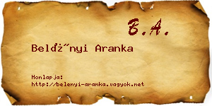 Belényi Aranka névjegykártya